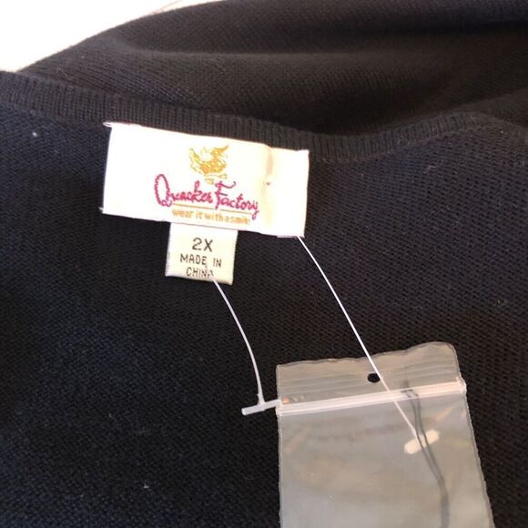 Quacker Factory Sweater Womens 3X  Black Sequined Crew Neck Elegant Sparkle - Picture 10 of 11